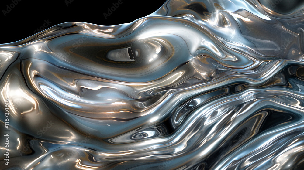 Poster abstract textures mercury. randomization effect. l_001