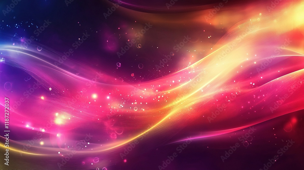 Poster abstract internet connection background with colorful flowing lines