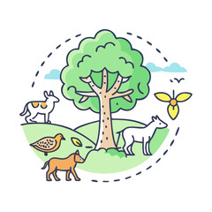tree and wildlife vector icon, tree and wildlife vector illustration-simple illustration of tree and wildlife, perfect for logos,and tree and wildlife - themed designs.