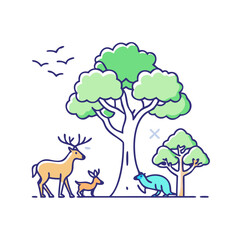 tree and wildlife vector icon, tree and wildlife vector illustration-simple illustration of tree and wildlife, perfect for logos,and tree and wildlife - themed designs.
