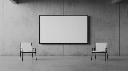 Blank billboard mockup minimalist studio graphic design modern environment front view branding potential