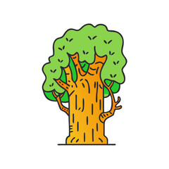 tree with bark detail vector icon, tree with bark detail vector illustration-simple illustration of tree with bark detail, perfect for logos,and tree with bark detail - themed designs.