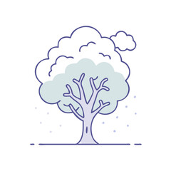 tree with fog vector icon, tree with fog vector illustration-simple illustration of tree with fog, perfect for logos,and tree with fog - themed designs.
