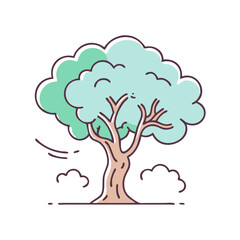 tree with fog vector icon, tree with fog vector illustration-simple illustration of tree with fog, perfect for logos,and tree with fog - themed designs.