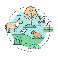 wildlife habitat vector icon, wildlife habitat vector illustration-simple illustration of wildlife habitat, perfect for logos,and wildlife habitat - themed designs.
