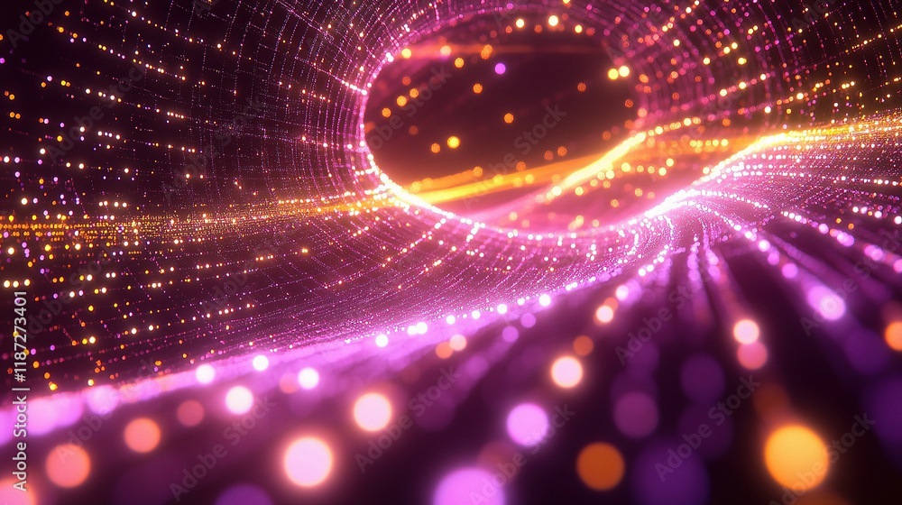 Aufkleber futuristic network background with interconnected lines and lights
