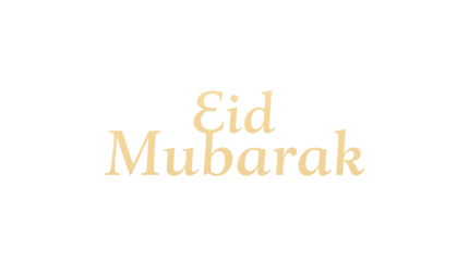 Photo of Eid Mubarak word isolated on transparent background