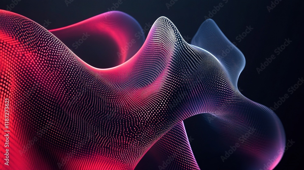 Poster abstract modern high-tech design with colorful digital lines