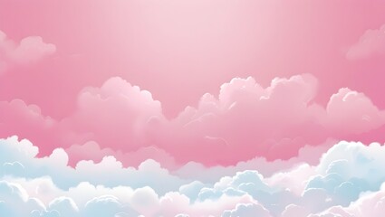Fototapeta premium Beautiful clouds on pink backdrop.