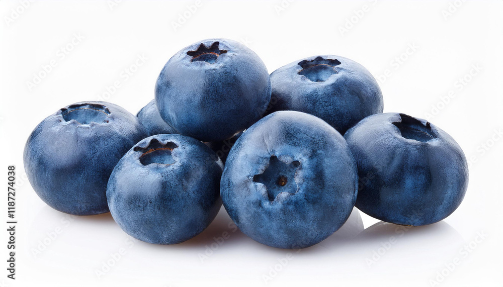 Wall mural blueberries on white background