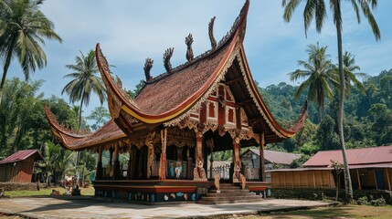 Obraz premium Fahombo Batu is an attraction perform from Nias Island, this is tradition from the tribe who lives there