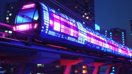 Fototapeta premium Futuristic High-Speed LED Technology Concept in Urban Environment