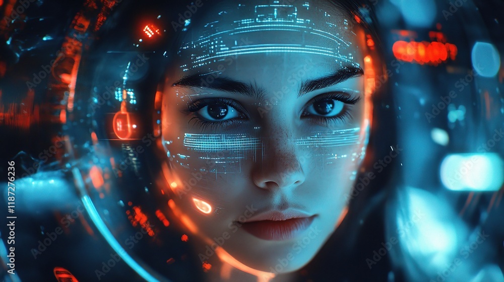 Poster concept of future technology in entertainment system visualization