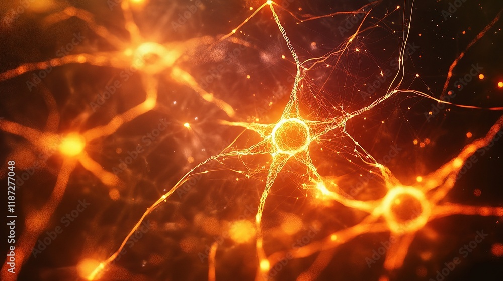 Poster abstract neural network background for science and technology use