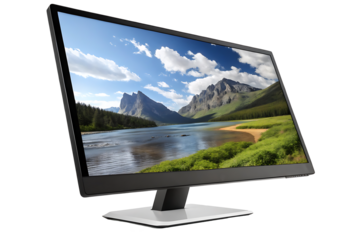 computer screen pc monitor isolated on white background PNG.AI GENERATED