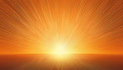 Obraz premium orange rays background with sunburst and warm glowing light illustration featuring beams and sunny abstract design