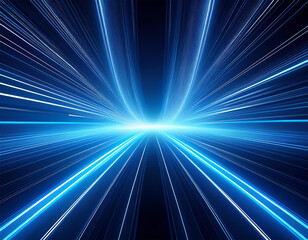Fototapeta premium abstract blue light trails in space