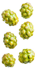 Fototapeta premium Noni fruit isolated. Exotic fruit, tangy flavor, healthy superfood, tropical fruit, antioxidant-rich, nutrient-dense, noni fruit dish, natural garnish.