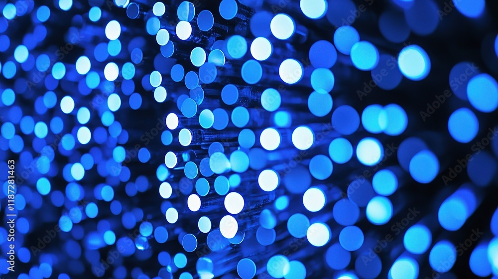 Poster abstract blue led technology with soft bokeh effect background