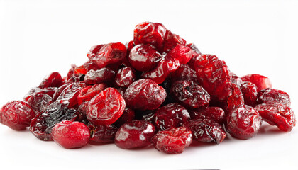dried cranberries on white