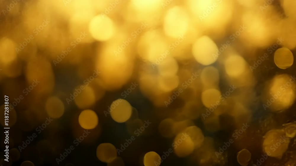 Poster golden bokeh effect created by light reflections during evening hours