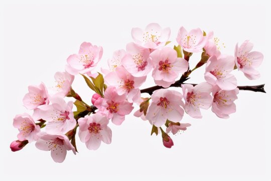 Cherry blossom branch with delicate pink flowers showcasing spring beauty and nature's elegance in a calm setting - Powered by Adobe
