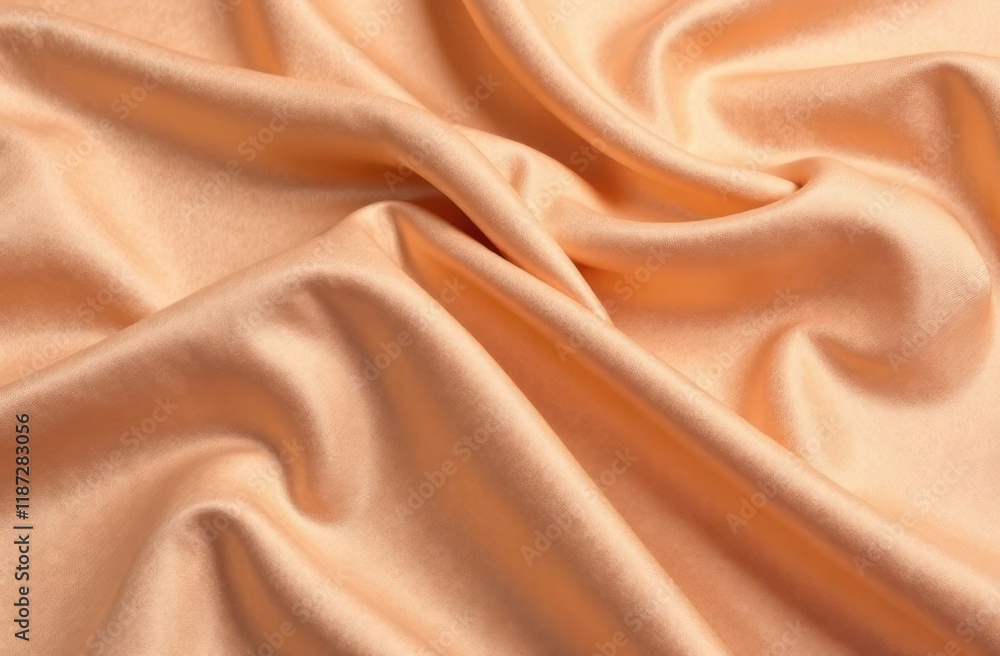 Poster textile pattern: elegant silk fabric in beige tones with gentle satin folds creating sophisticated b