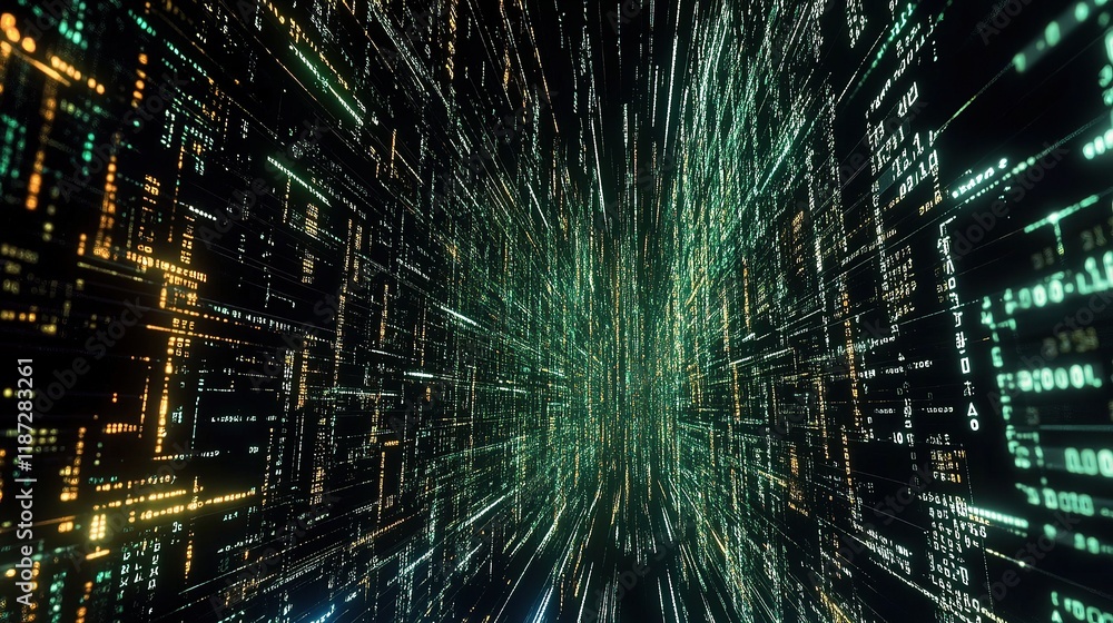 Poster abstract digital background with data lines and big scale effect