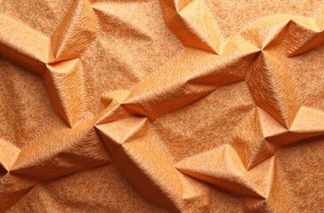 abstract background of crinkled paper in brown and yellow tones, textures and natural creases....