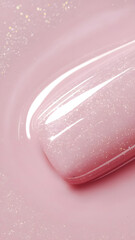 Fototapeta premium Close-up of soft pink gloss nail, perfect for beauty blogs, nail art inspirations, and salon promotions.
