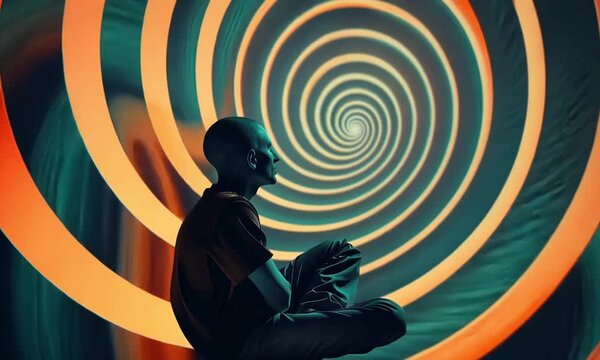 A human silhouette filled with colorful thoughts symbolizing self-analysis