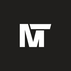 Unique letter MT or TM logo design modern elegant simple and beauty art icon monogram, Trade Mark, flat design on black background.
