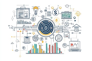 Behavioral economics infographic with a simple outline design