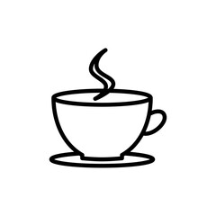 Coffee icon flat editable icon mark