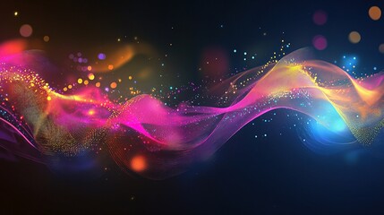 Fototapeta premium Abstract Technology Interface with Colorful Waves and Lights