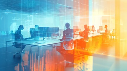 Highdetail visualization of organizational behavior emphasizing team dynamic workplace culture