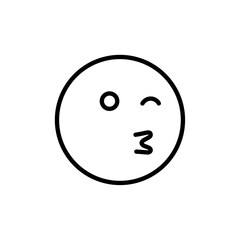 Kiss icon flat editable icon mark