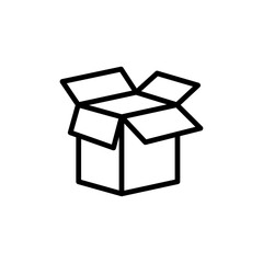 Open box icon flat editable icon mark