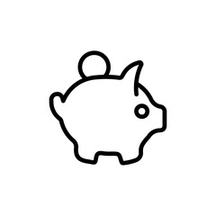 Piggy bank icon flat editable icon mark