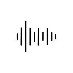 Sound waves icon flat editable icon mark