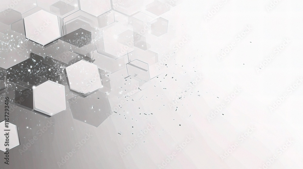 Poster abstract technology background with grey geometric lines and shapes