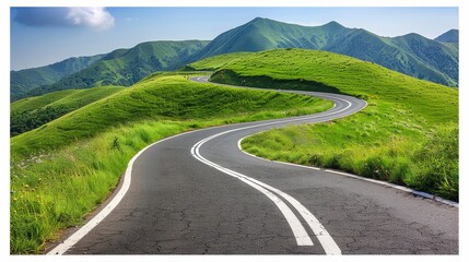 Wide, open road with clear skies and lush greenery along the sides for scenic driving