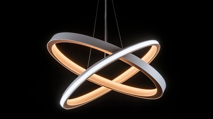 Elegant white LED chandelier design features three circles, perfect for brightening up living spaces or offices with a modern touch