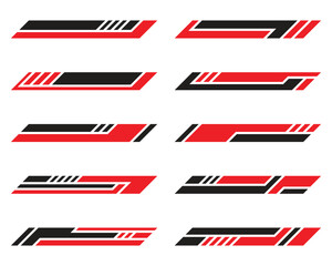Abstract racing geometric stripes car wrap stickers collection