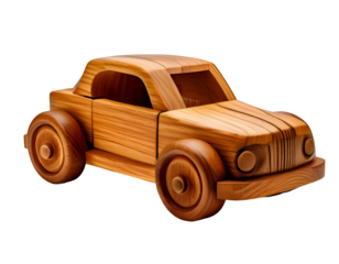 vintage toy car isolated on transparent background	