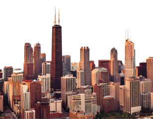 city skyline isolated on transparent background 
