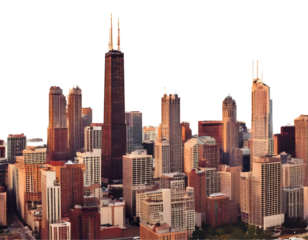 city skyline isolated on transparent background	