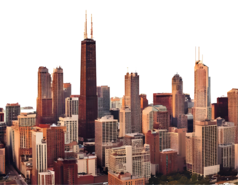city skyline isolated on transparent background	