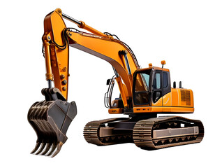 excavator isolated on transparent background