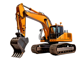 excavator isolated on transparent background